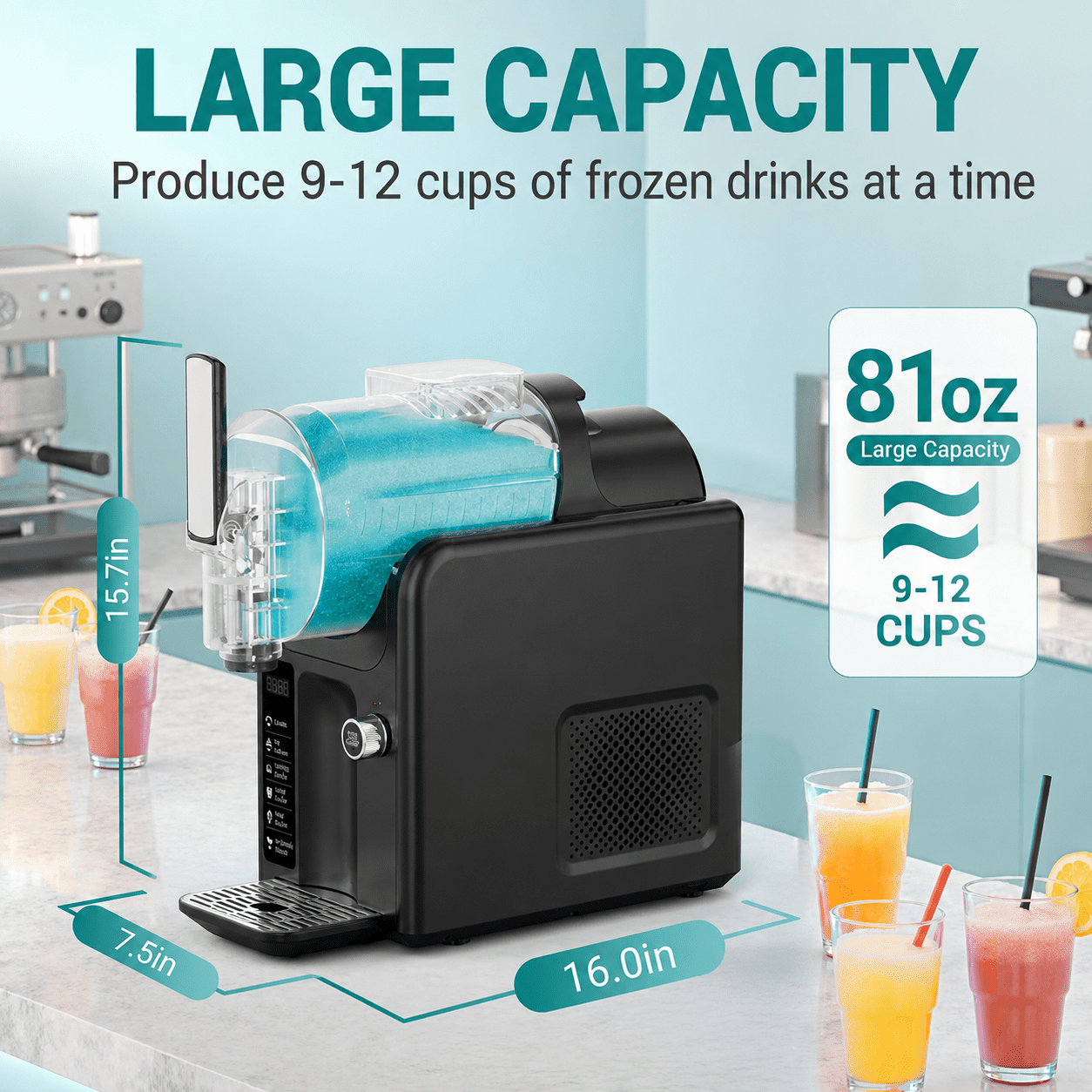 Friwest Slushie Machine, 81oz 5 Preset Modes Slushy Maker,12Hour KeepChill & One Touch Self Clean for Ice Cream Juice Alcoholic Margarita Slush